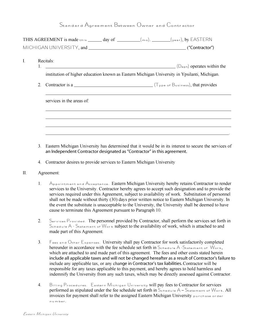 50+ Free Independent Contractor Agreement Forms &amp;amp; Templates - Free Printable Service Contract Forms