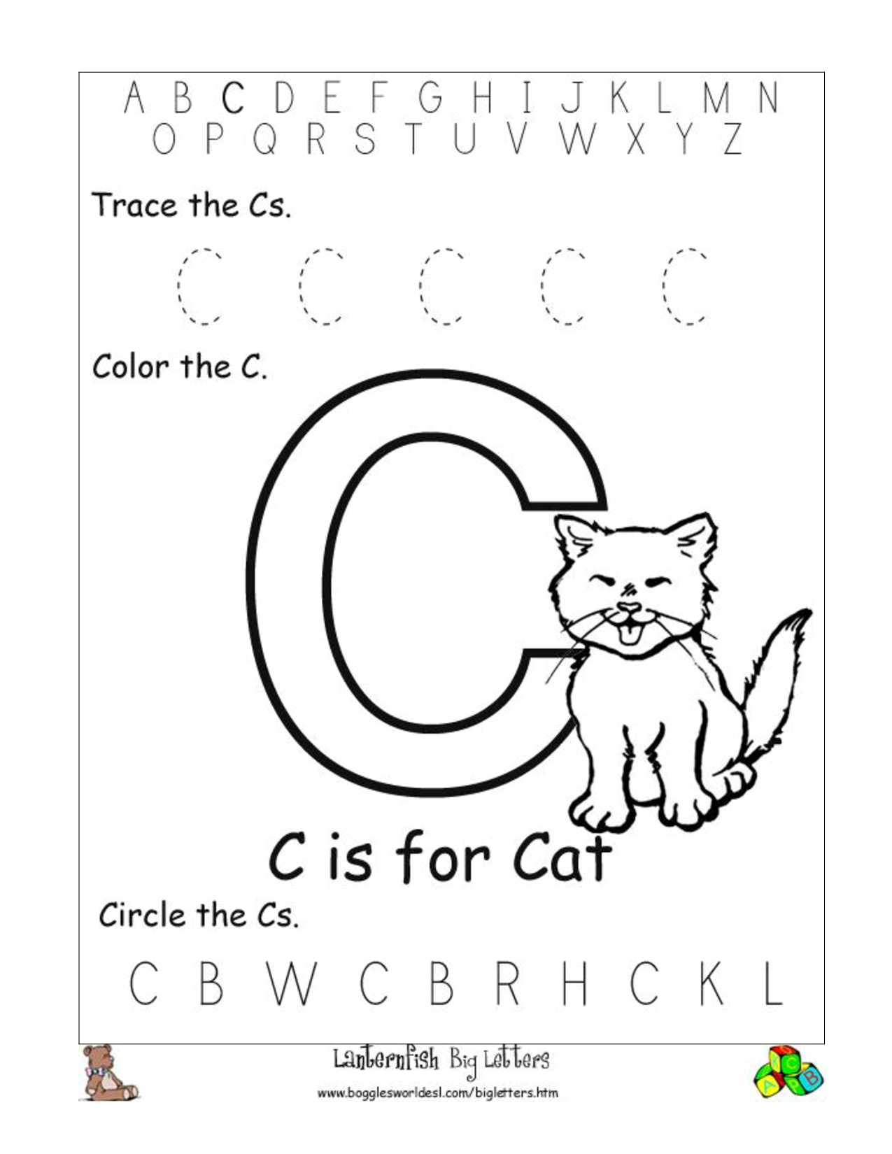 6 Best Images Of Free Printable Preschool Worksheets Letter C | Day - Free Printable Letter C Worksheets
