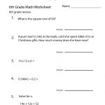 6 Grade Math Worksheets | Sixth Grade Math Practice Worksheet   Free   Free Printable 7Th Grade Vocabulary Worksheets
