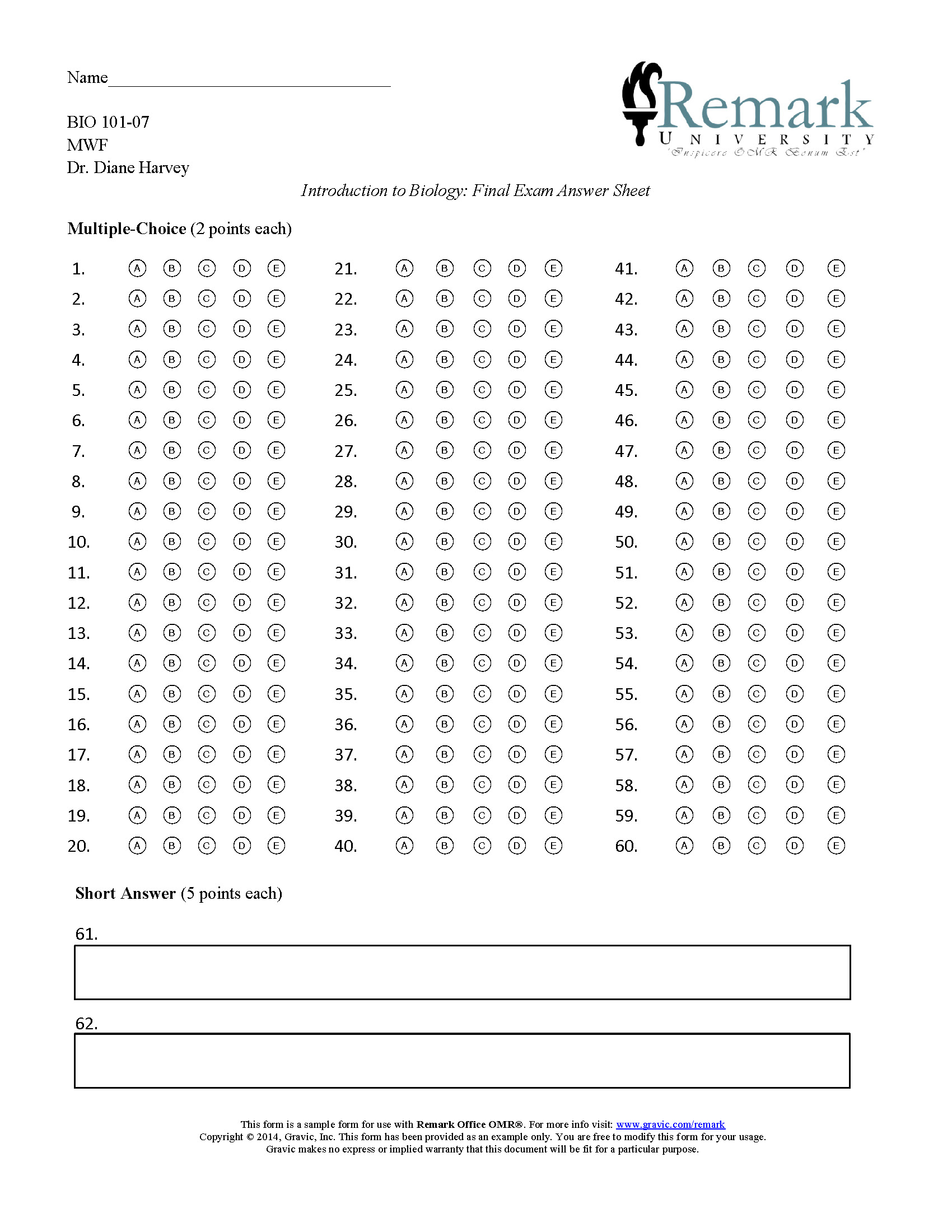 Zipgrade Answer Sheet Forms Free Printable Bubble Answer Sheets Vrogue