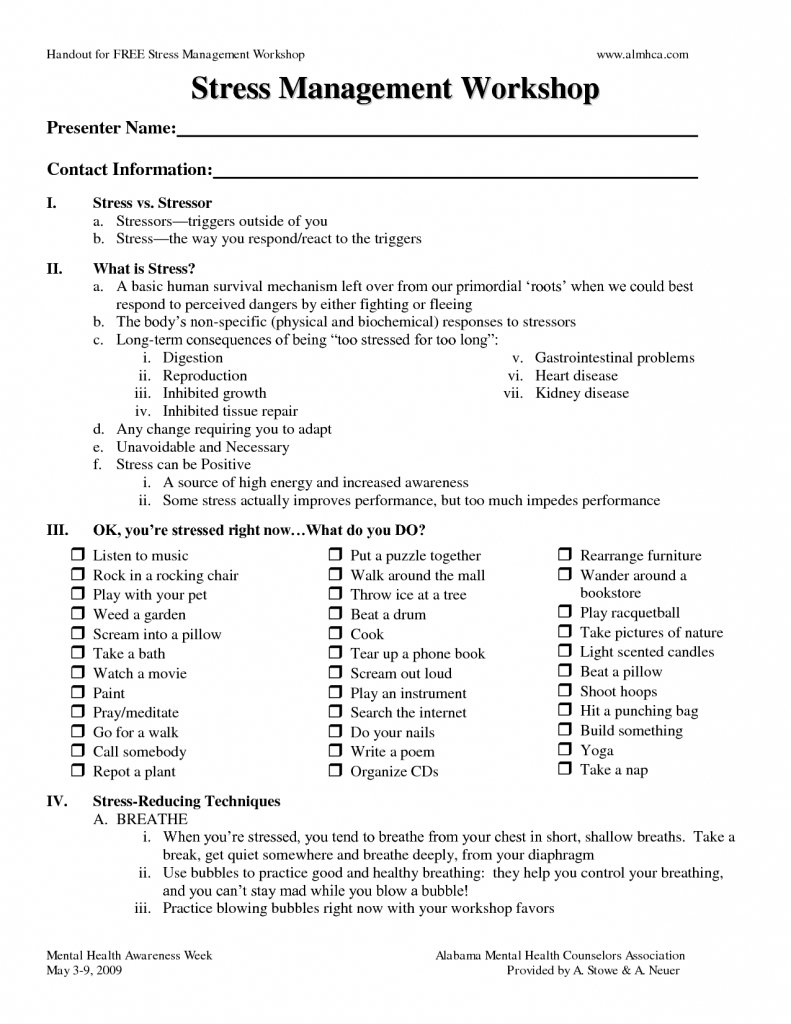 7 Best Images Of Stress Worksheets Printable Stress, Stress - Free Printable Stress Test