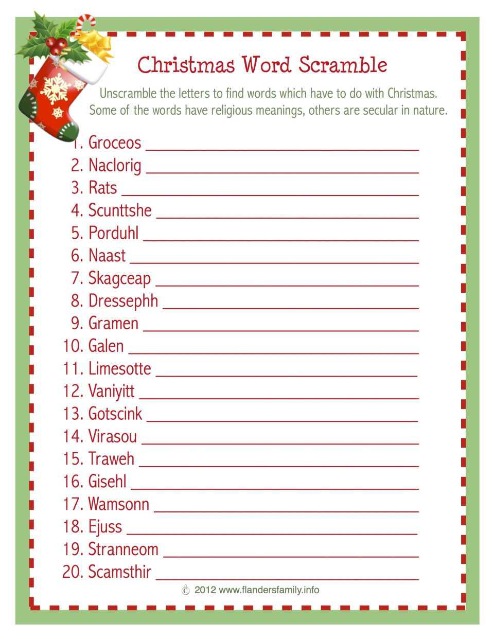 8 Games For Your Christmas Celebration | Christmas Party Games - Free Printable Christmas Word Games