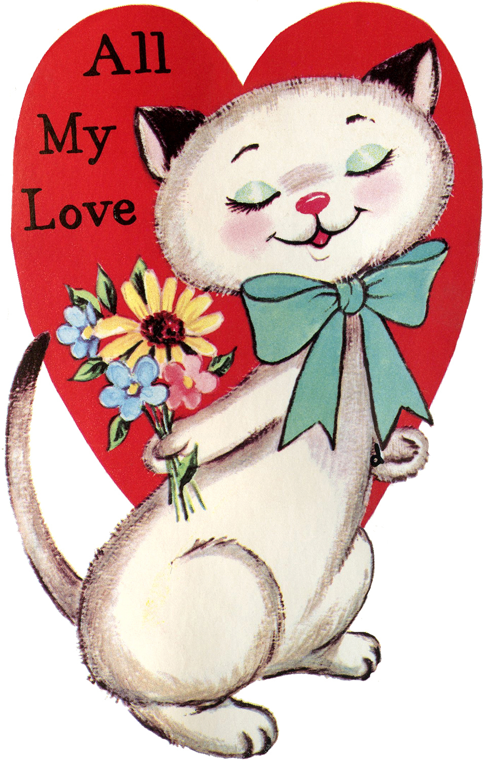 9 Retro Valentines With Animals! - The Graphics Fairy - Free Printable Cat Valentine Cards
