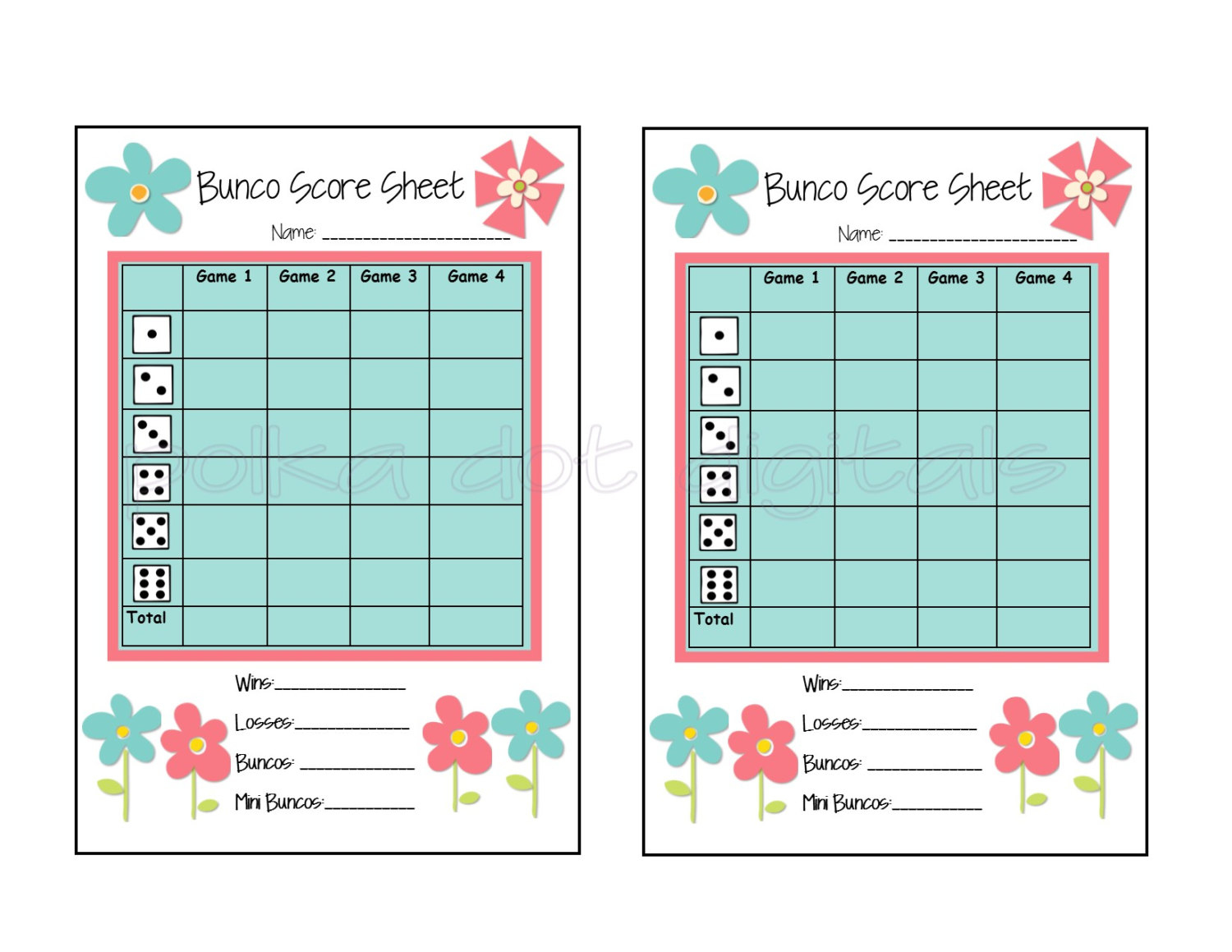 Pinterest Bunco Score Sheets - Free Printable Bunco Game Sheets.