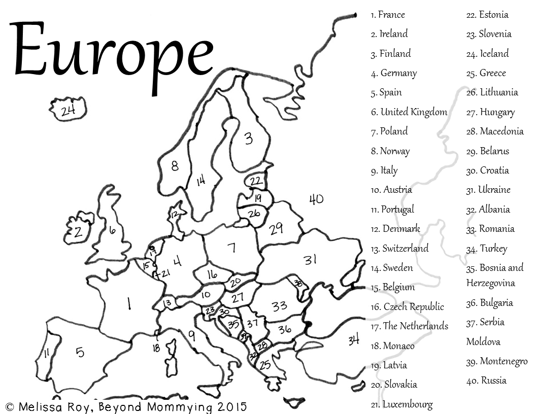 A European Learning Adventure | Printables/downloads | European Map - Free Printable Maps For Kids