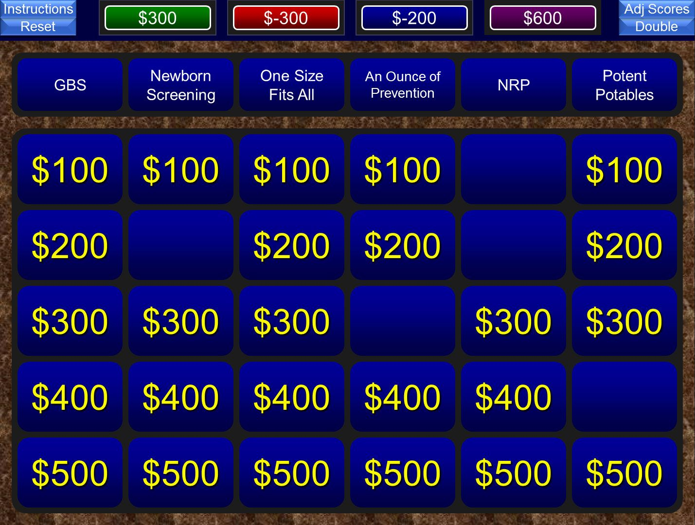 A Free Powerpoint Jeopardy Template For The Classroom. Keeps Track - Free Printable Jeopardy Template