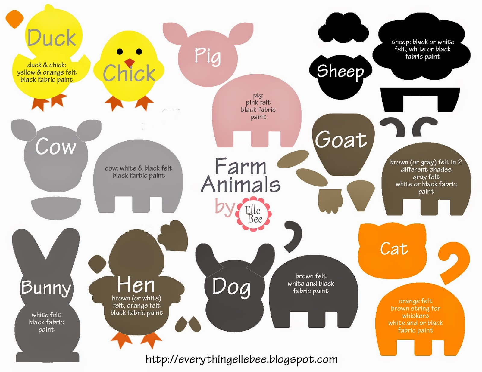 A Little Bit Of Everything : Free Printable Farm Animal Template - Free Printable Farm Animal Pictures