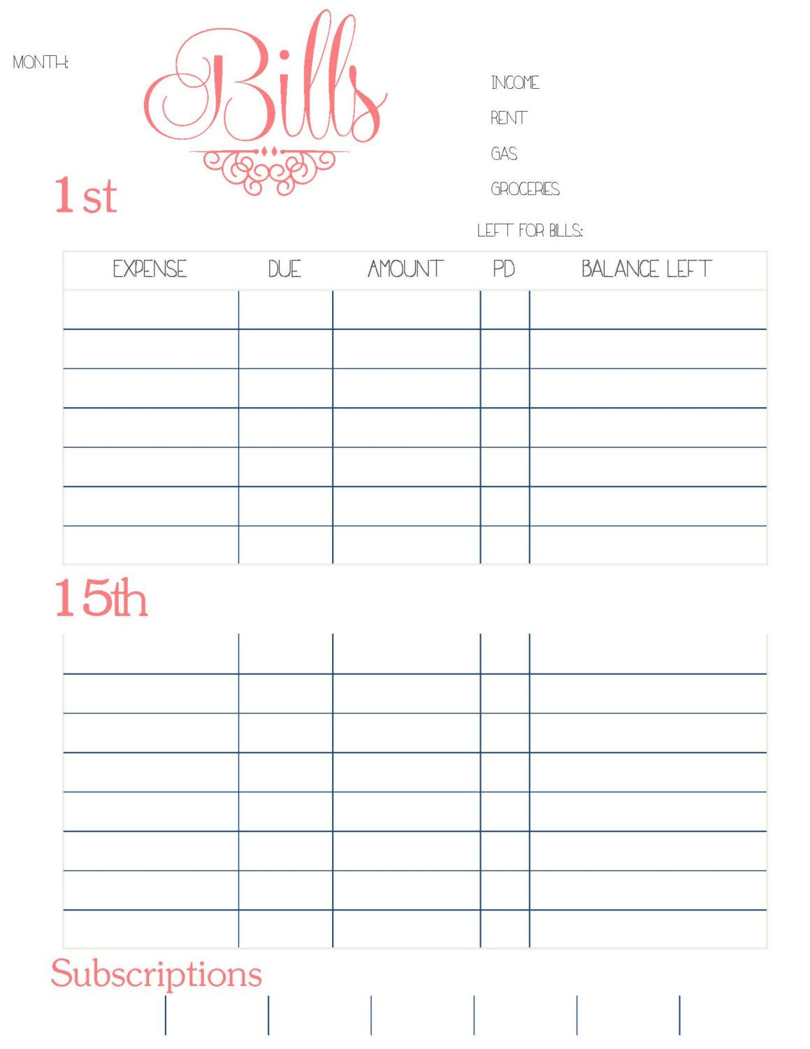 A Wise Person Should Have Money In Their Head, But Not In Their - Free Printable Weekly Bill Organizer