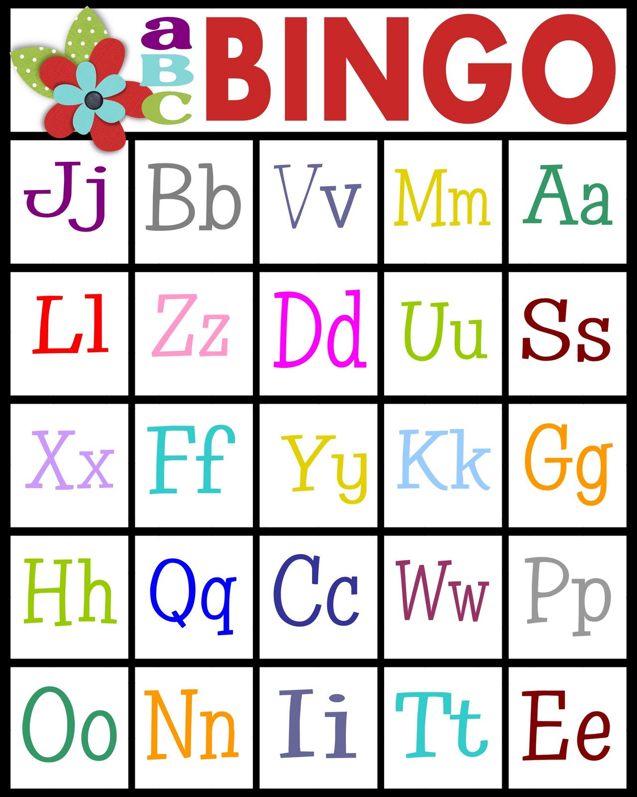 Abc Bingo | 4Peatssake - Free Printable Bingo Cards 1 100