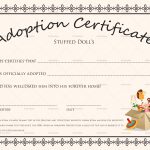 Adoption Certificate Template 40 Real Fake Templates Printable   Fake Adoption Certificate Free Printable