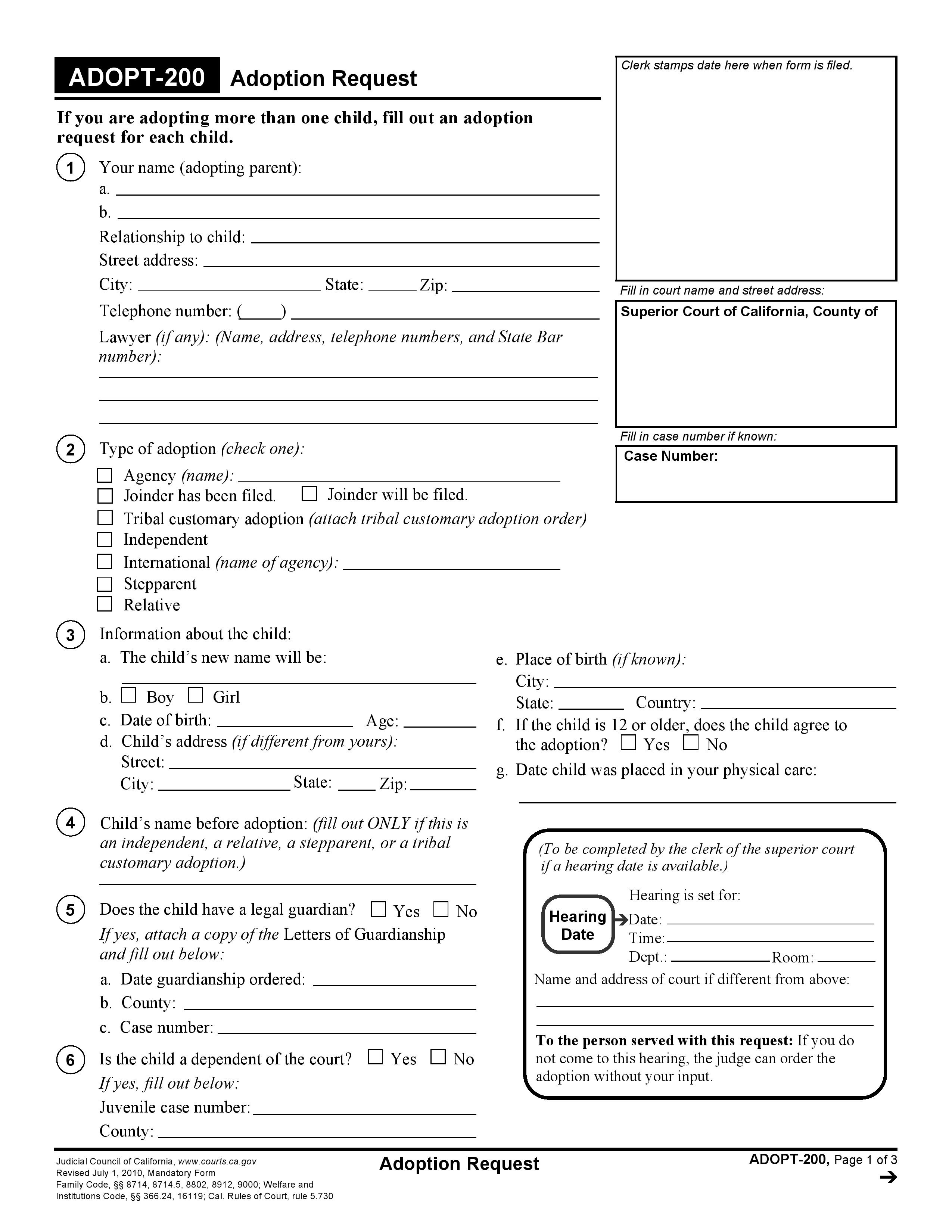 Adoption Papers Template With Child Form Plus Free Together As Well - Free Printable Adoption Papers
