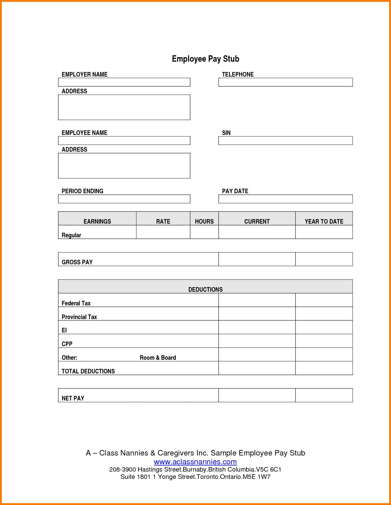 Free Printable Pay Stubs Online