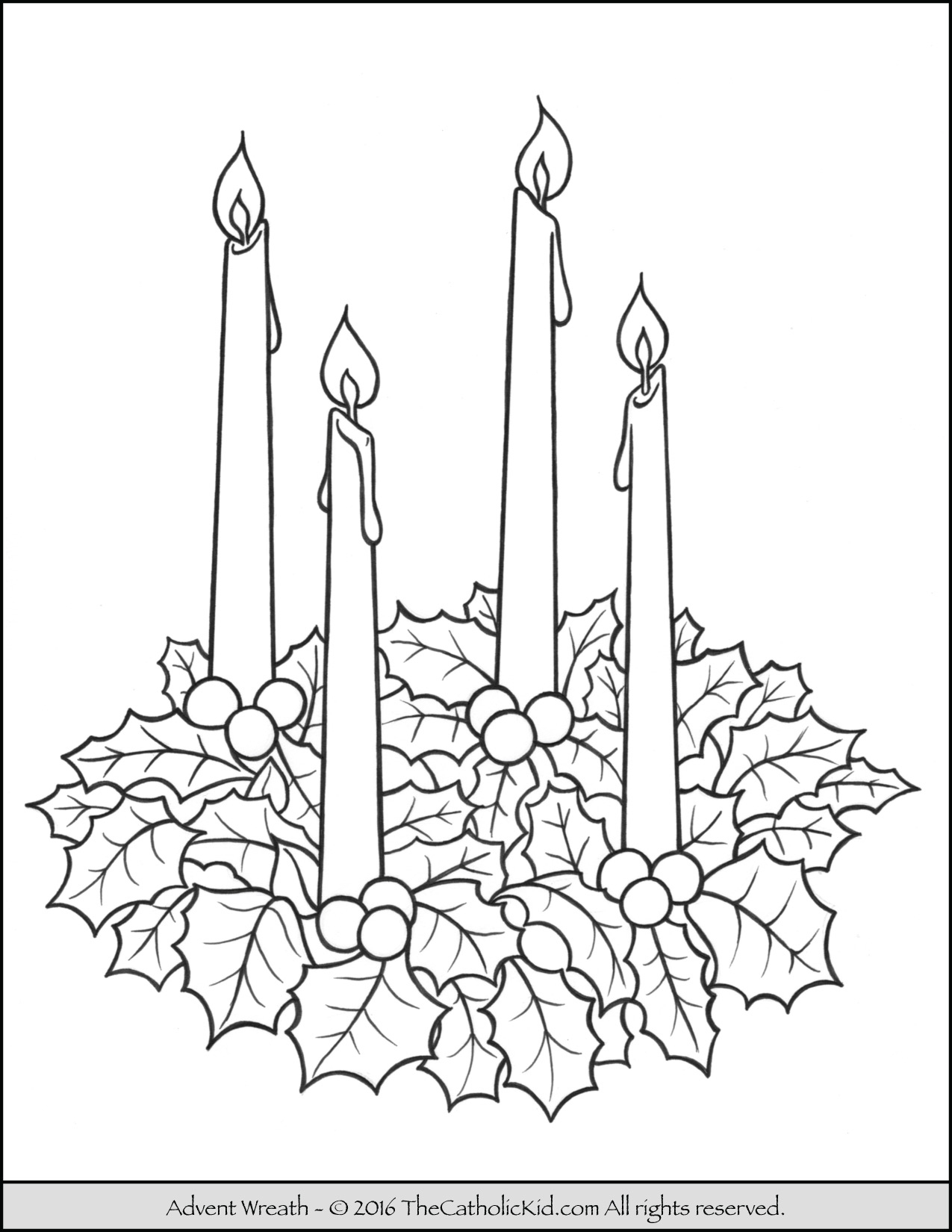 Advent Wreath Coloring Page - - Free Printable Advent Wreath