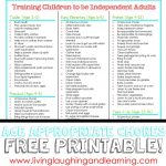 Age Appropriate Chore Charts Free Printable | For The Kids   Free Printable Teenage Chore Chart