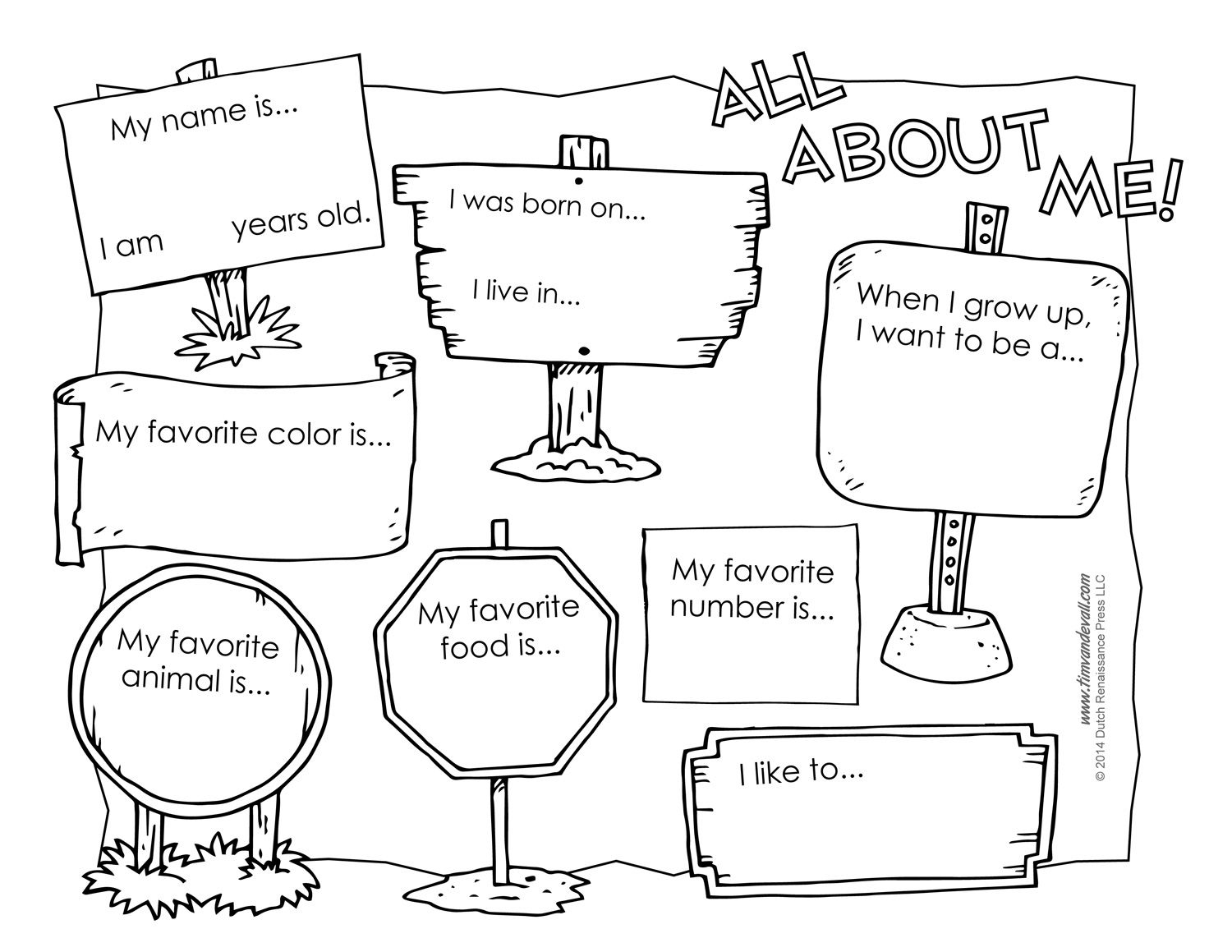 All About Me Coloring Pages To And Print For Free | Beginning Of - Free Printable All About Me Poster