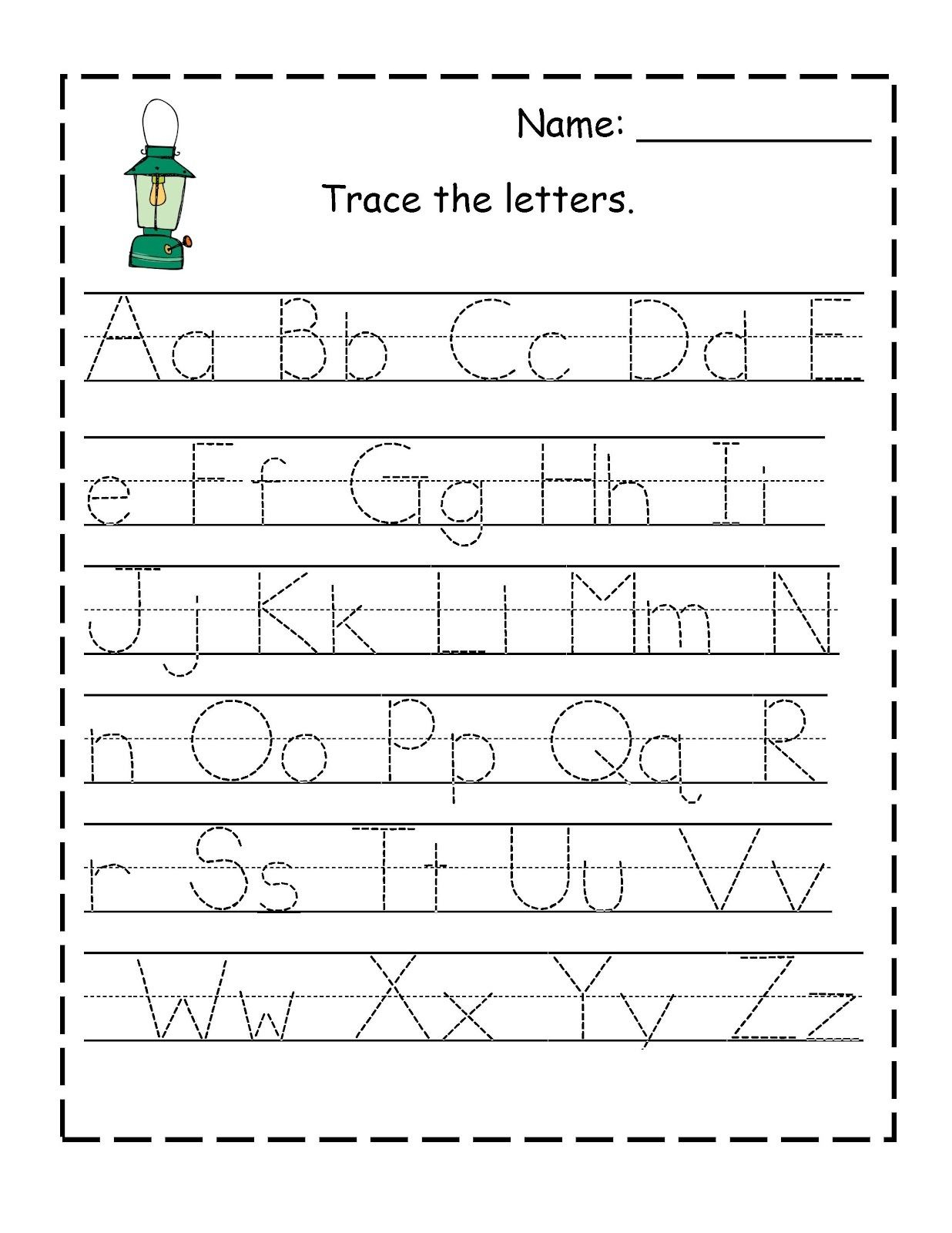 Alphabet Free Writing Worksheets For Kindergarten Handwriting - Free Printable Tracing Alphabet Worksheets