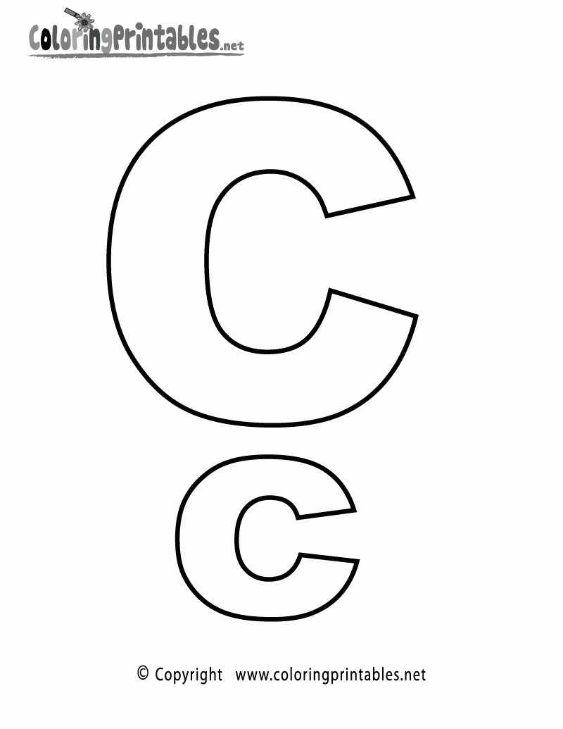 Alphabet Letter C Coloring Page - A Free English Coloring Printable - Free Printable Alphabet Letters To Color