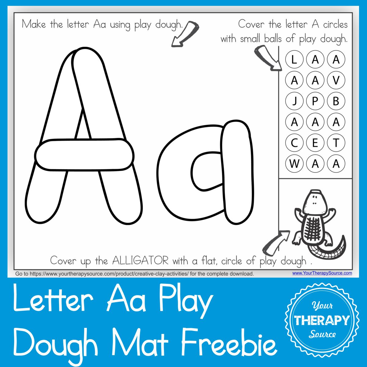 Alphabet Playdough Mat - Letter Aa - Your Therapy Source - Alphabet Playdough Mats Free Printable