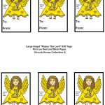 Angel "praise The Lord" Sunday School Lesson For Kids   Free Printable Angel Gift Tags