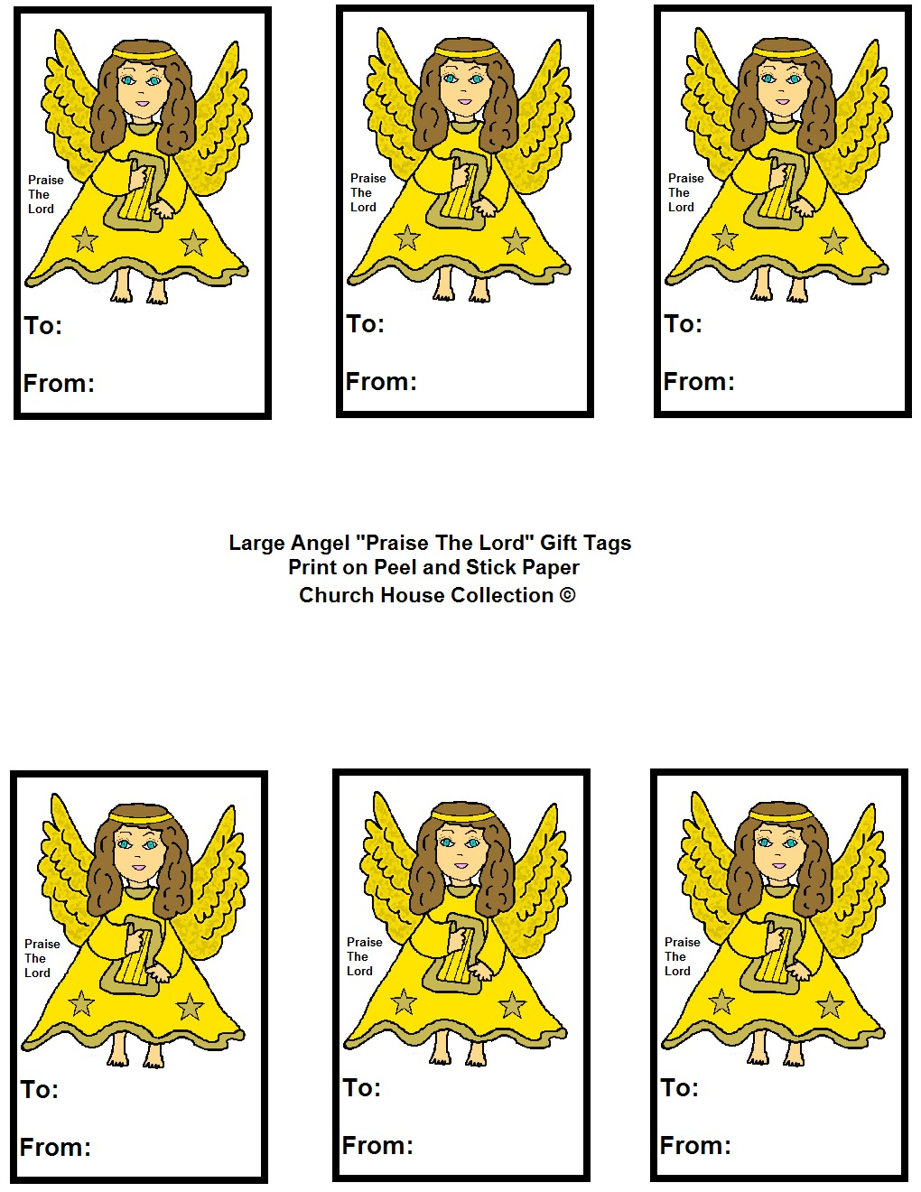 Angel &amp;quot;praise The Lord&amp;quot; Sunday School Lesson For Kids - Free Printable Angel Gift Tags
