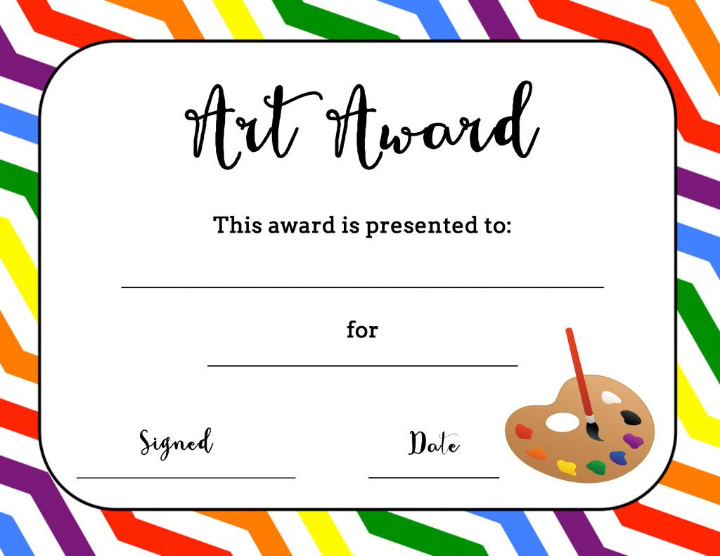 Art Award Certificate (Free Printable) | Art | Pinterest | Art - Free Printable Certificates And Awards