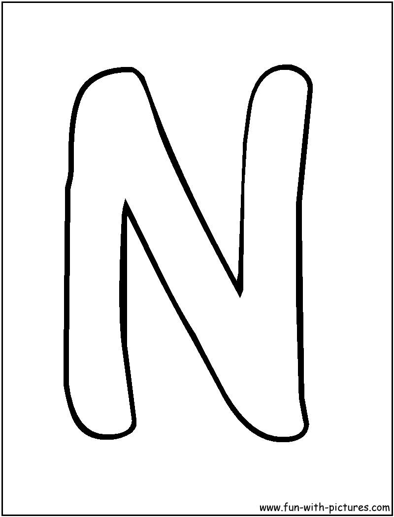 Art Projects For Letter N | Bubble Letters N Coloring Page Letter - Free Printable Bubble Letters Font
