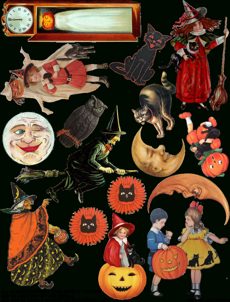 Artfully Musing: Free Vintage Halloween Collage Sheet - Happy - Free Printable Vintage Halloween Images