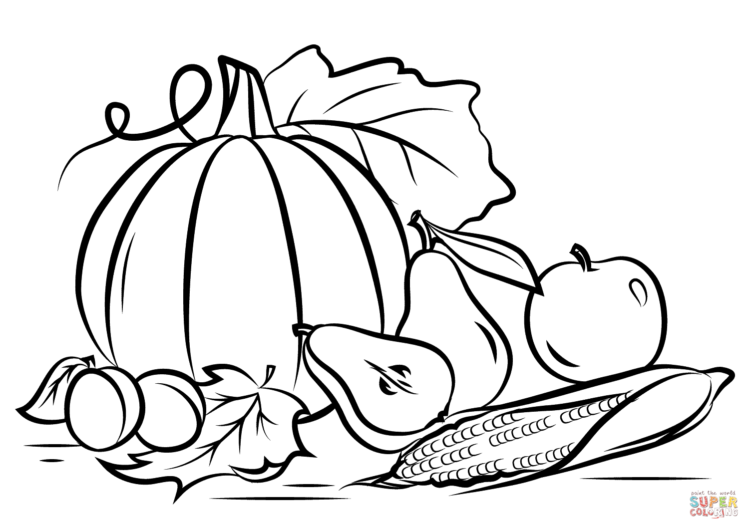 Autumn Harvest Coloring Page | Free Printable Coloring Pages - Free Printable Coloring Sheets