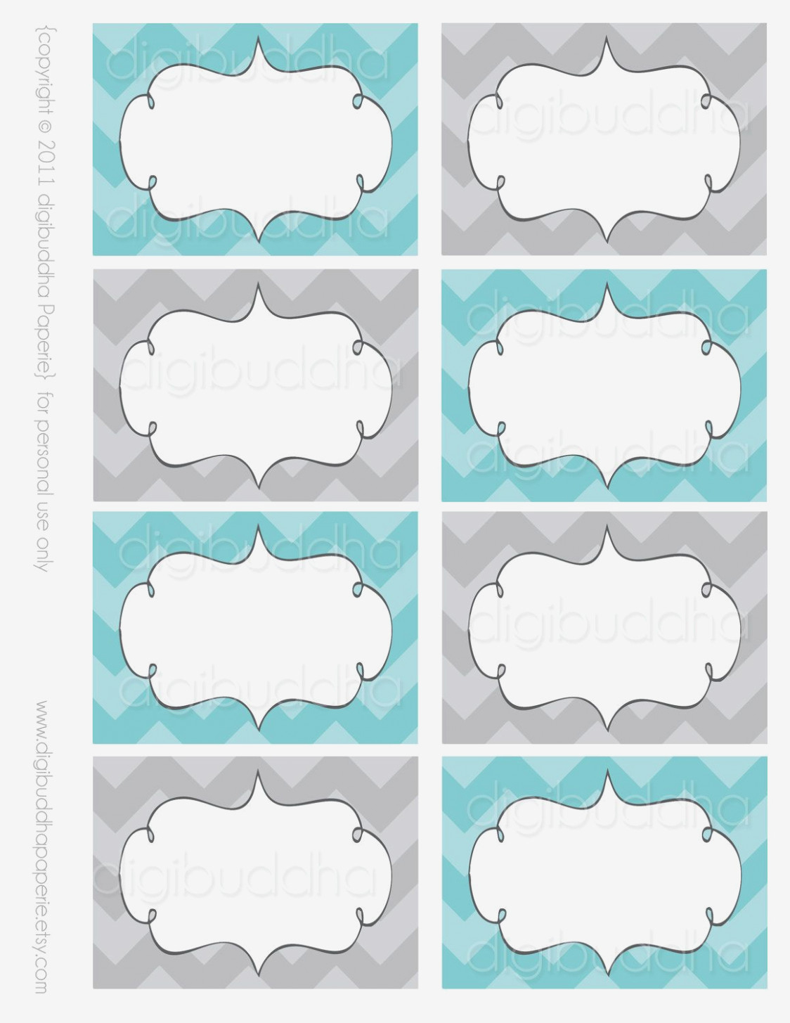 Ava Modern Chevron Candy Buffet Food Mailing Labels Cards. Printable - Free Printable Food Tags For Buffet