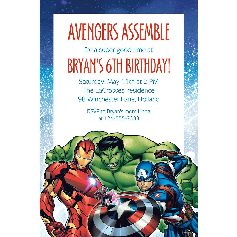 Avengers Birthday Invitations - Ingeniocity.co - Avengers Party Invitations Printable Free