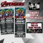Avengers Movie Birthday Party Movie Pass Birthday Party | Etsy   Avengers Party Invitations Printable Free