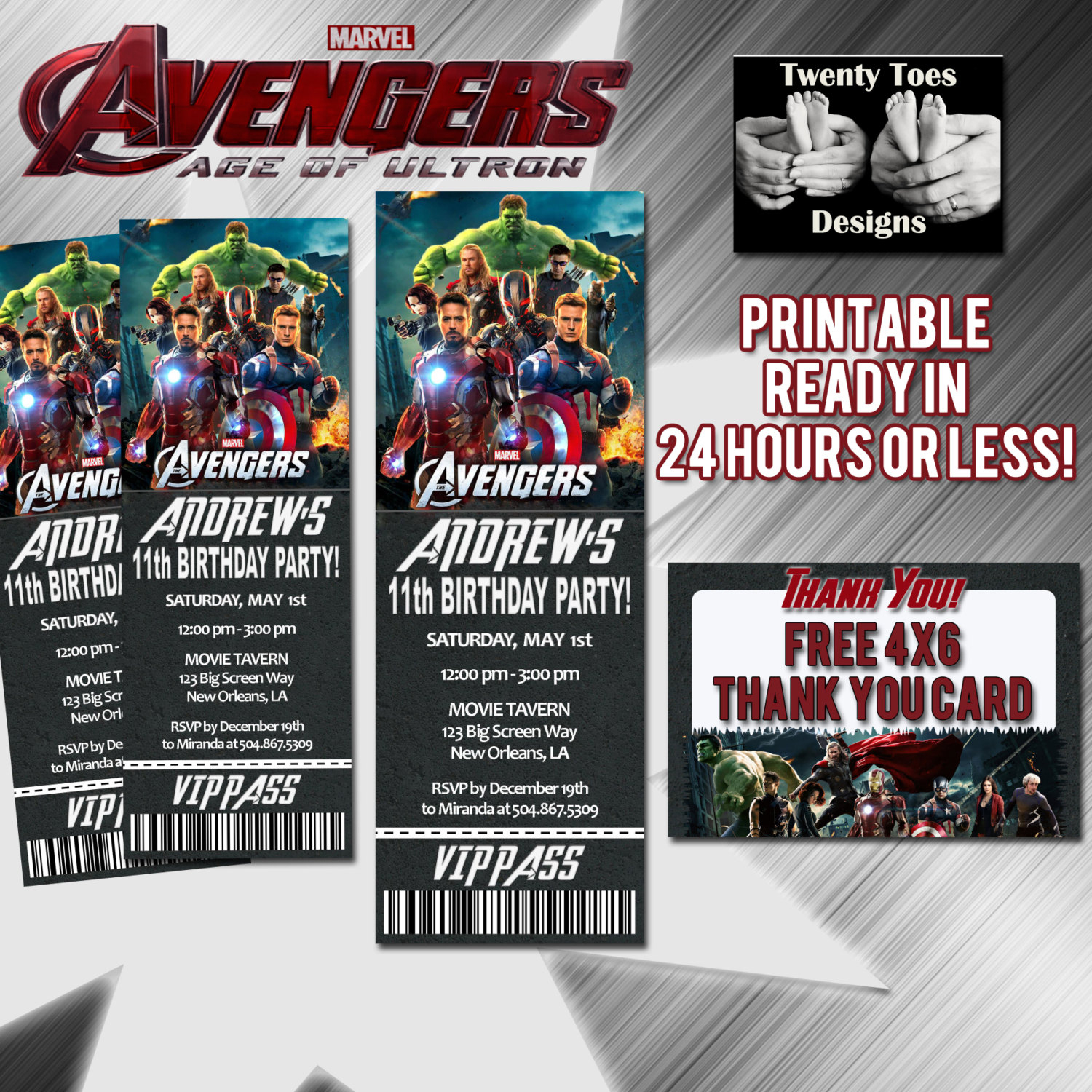 Avengers Movie Birthday Party Movie Pass Birthday Party | Etsy - Avengers Party Invitations Printable Free