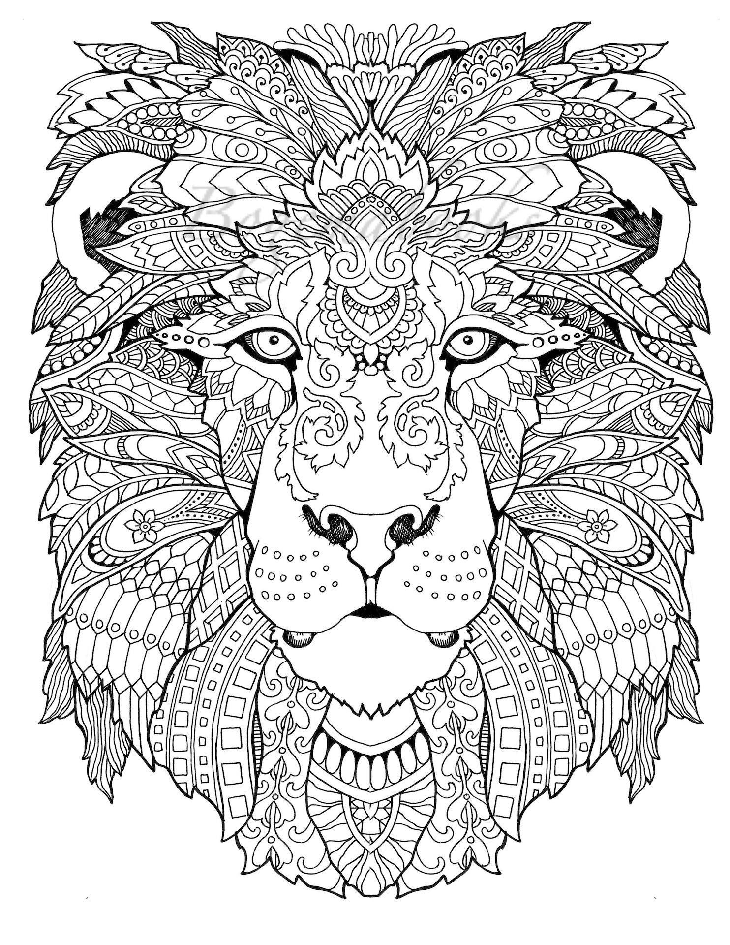 Awesome Animals Adult Coloring Book Coloring Pages Pdf | Awesome - Free Printable Coloring Pages For Adults Pdf