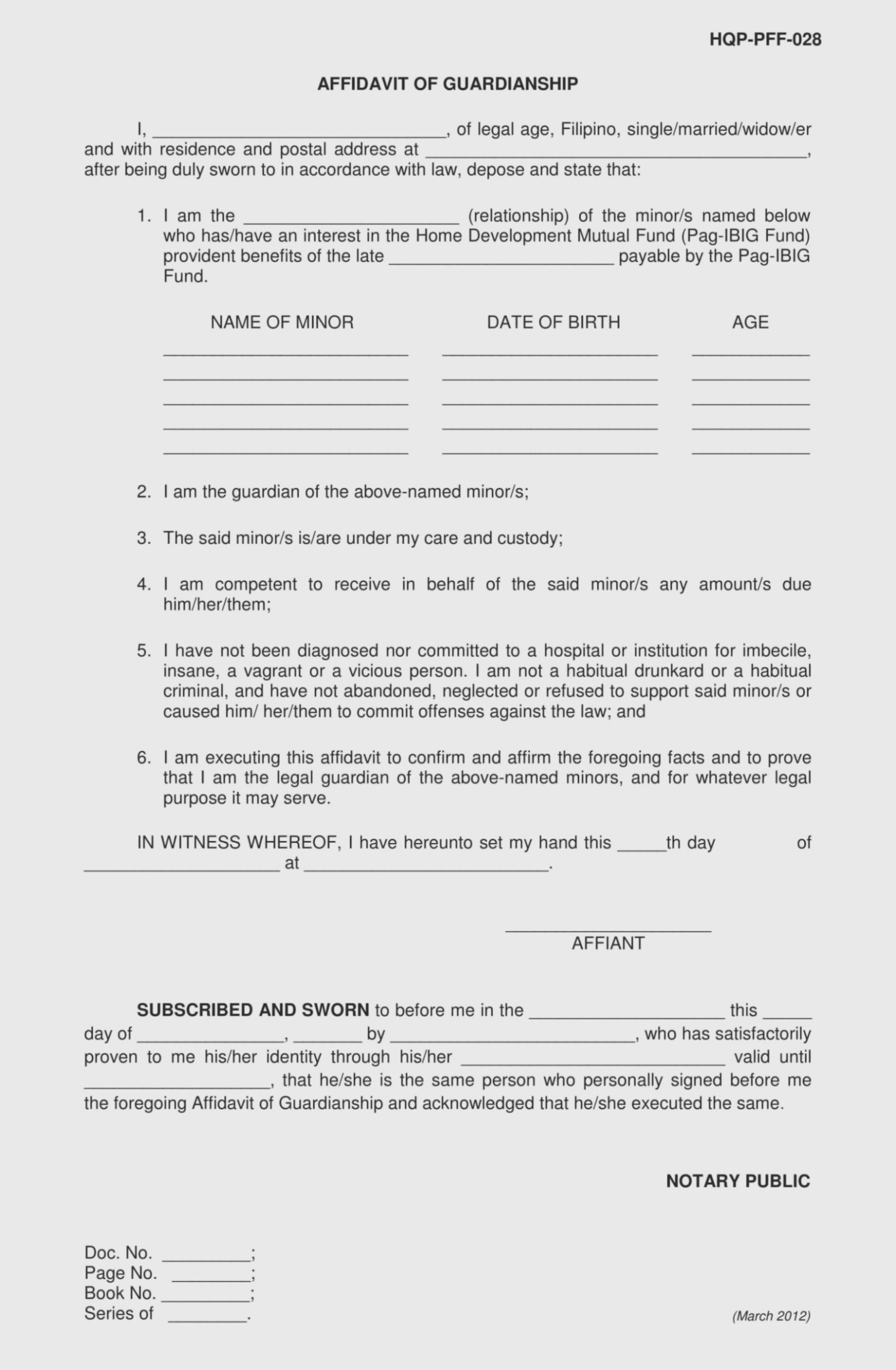 Awesome Free Printable Temporary Guardianship Form | Downloadtarget - Free Printable Child Guardianship Forms