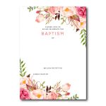 Awesome Free Template Free Printable Baptism Floral Invitation   Free Printable Baptism Invitations