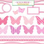 Baby Girl Butterflies   Pink   Baby Shower   Printables   Free Printable Baby Shower Clip Art