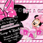 Baby Minnie Mouse Baby Shower Invitations Free Printable Modern   Free Printable Minnie Mouse Baby Shower Invitations