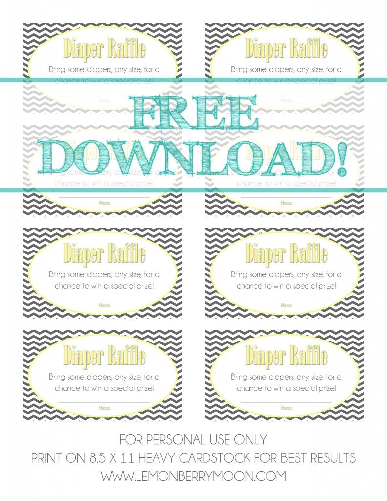 Baby Shower Diaper Raffle {Free Download} | Baby Shower | Pinterest - Free Printable Diaper Raffle Tickets Elephant