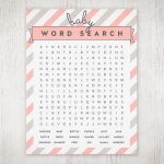 Baby Shower Word Search Free Printable | The Little Umbrella   Free Printable Baby Shower Word Search