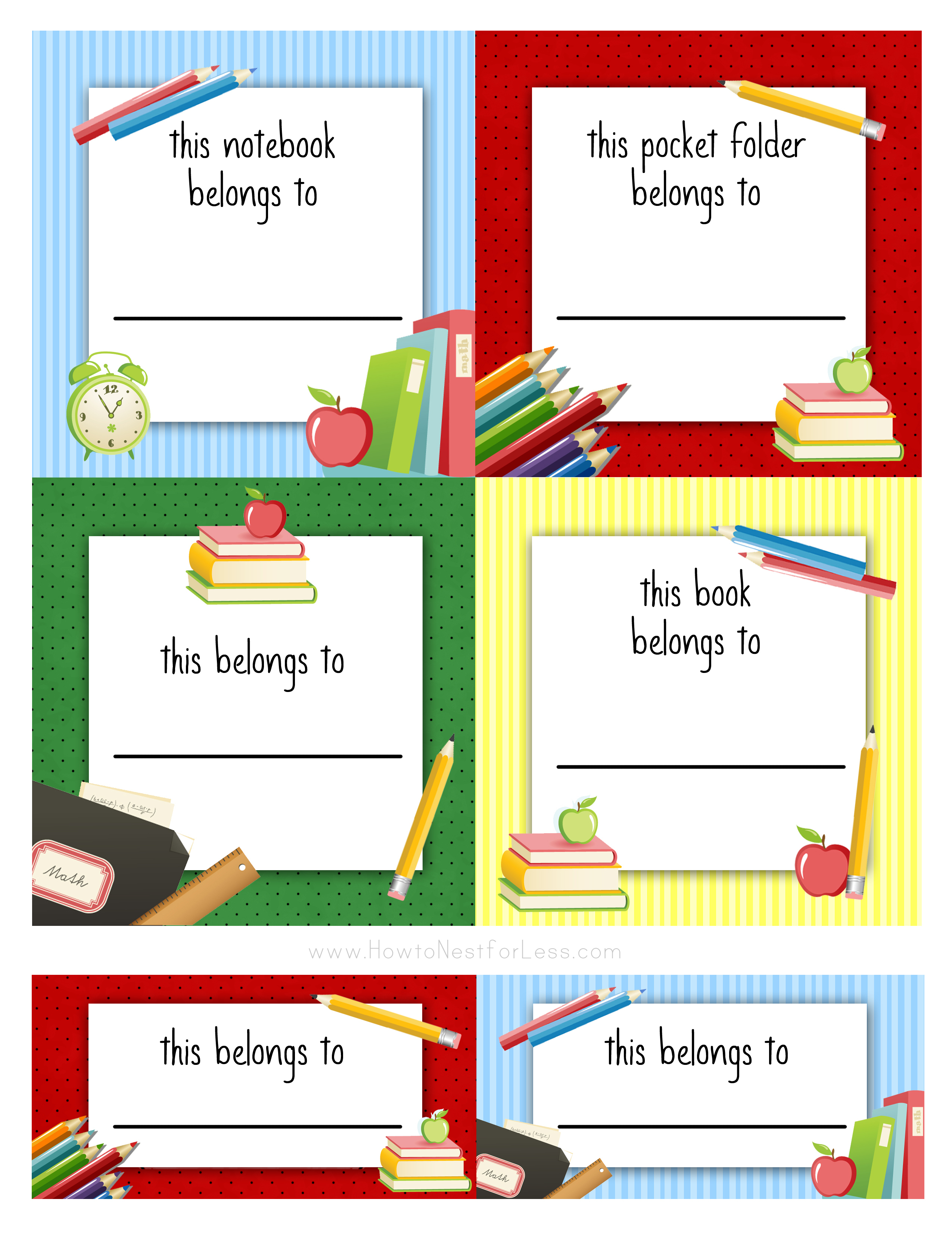 Back To School Labels For Kids - How To Nest For Less™ - Free Printable Name Labels For Kids