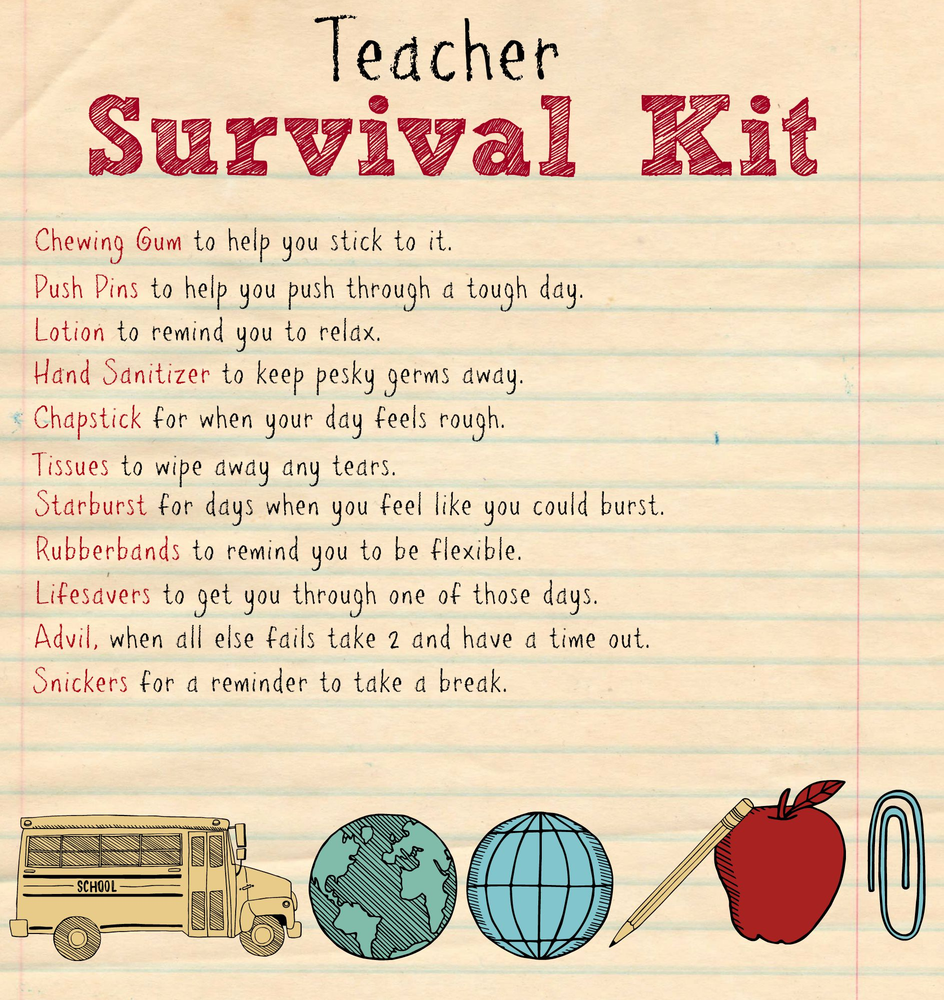 Back To School Teacher Supply Kit - Houston Mommy And Lifestyle - Teacher Survival Kit Free Printable