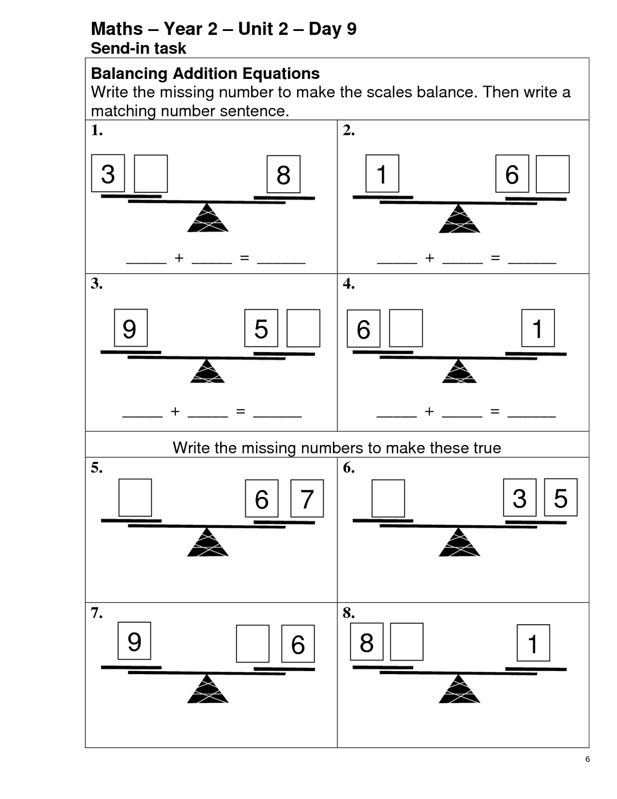 Balance Scale Worksheets For Children | Kids Worksheets Printable - Free Printable Maths Worksheets Ks1