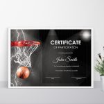 Basketball Participation Certificate Design Template In Psd, Word   Basketball Participation Certificate Free Printable