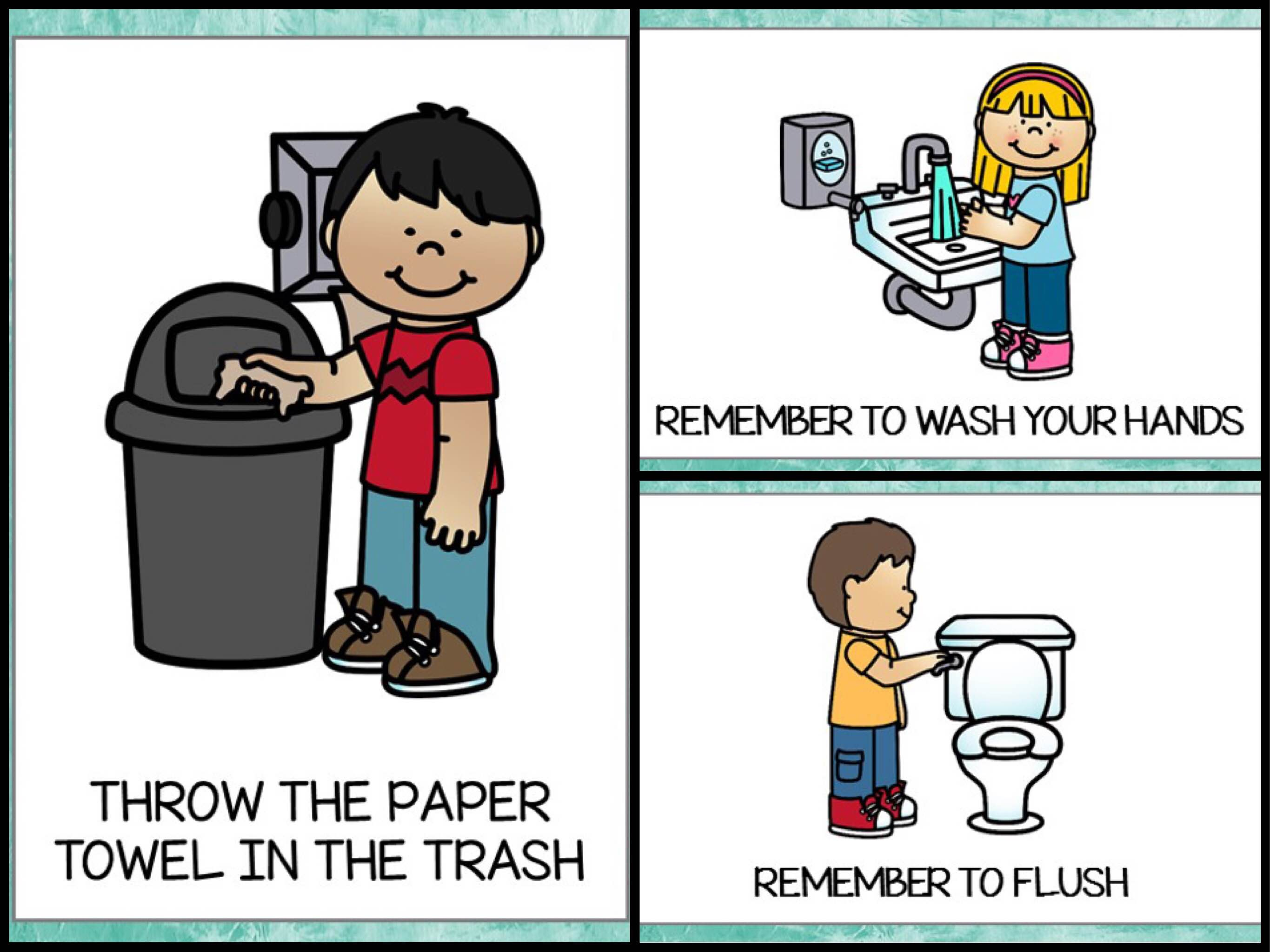 Bathroom Posters {Free Printable} - Teach Junkie - Free Printable Flush The Toilet Signs