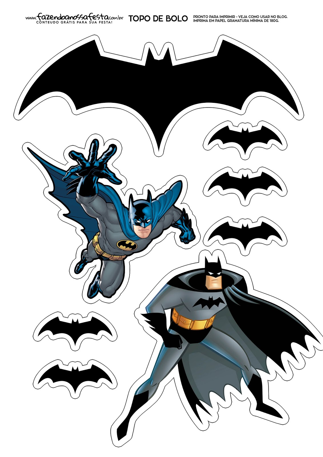 Batman: Free Printable Cake Toppers. - Oh My Fiesta! For Geeks - Batman Cupcake Toppers Free Printable