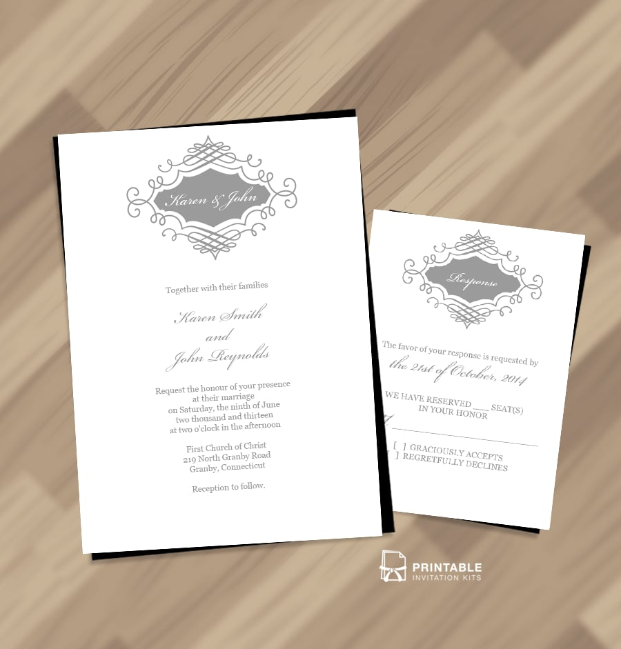Beautiful Wedding Monogram Invitation | Free Printable Wedding - Free Printable Wedding Invitation Kits