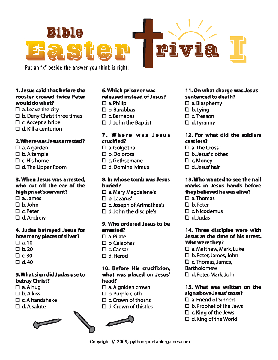 Bible Printable Quiz Images Google Search Easter Pinterest Free 
