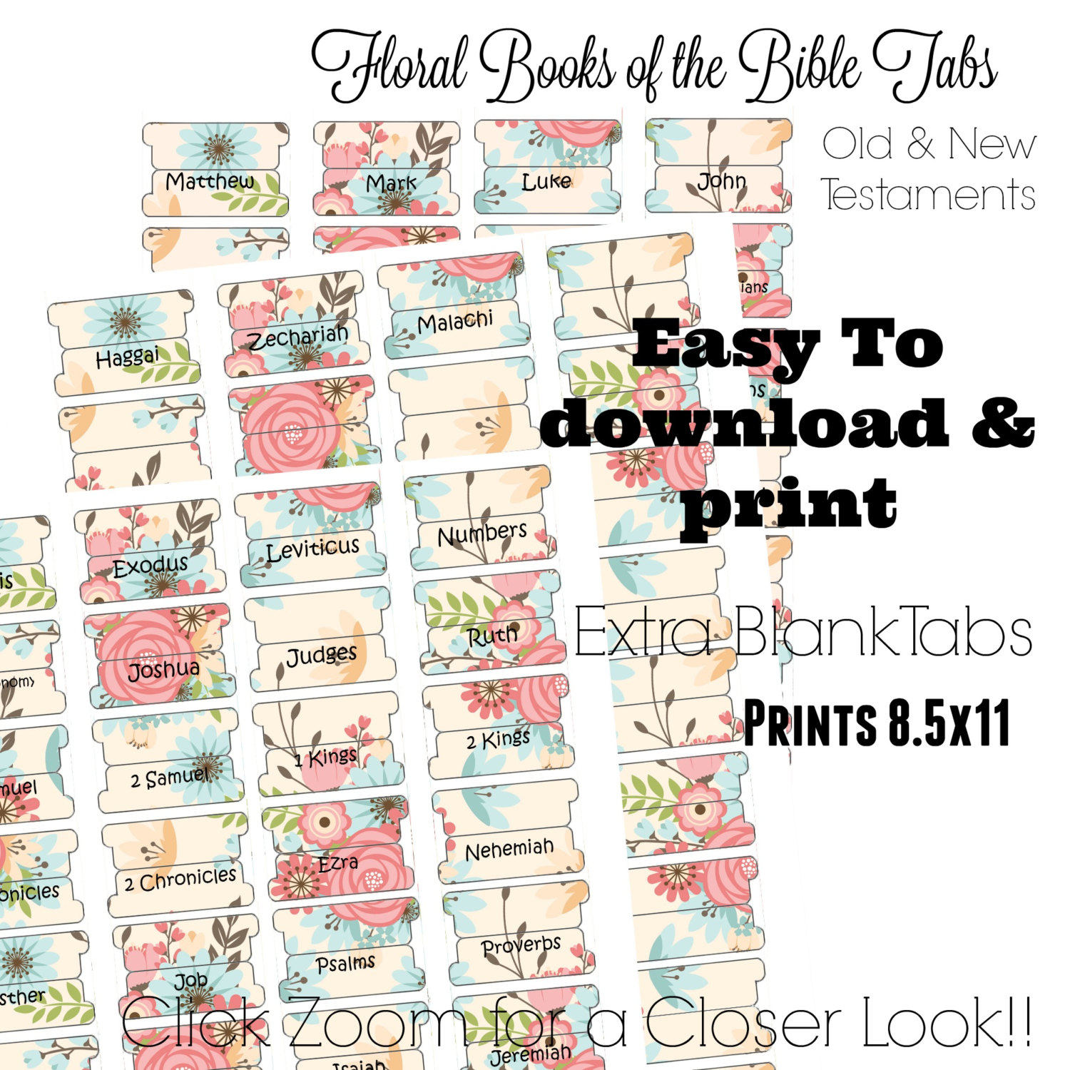 Bible Tabs Printable Bible Tabs Bible Journaling Tabs | Etsy - Free Printable Bible Tabs
