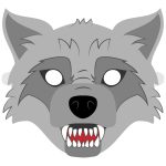 Big Bad Wolf Mask Template | Free Printable Papercraft Templates   Free Printable Wolf Face Mask
