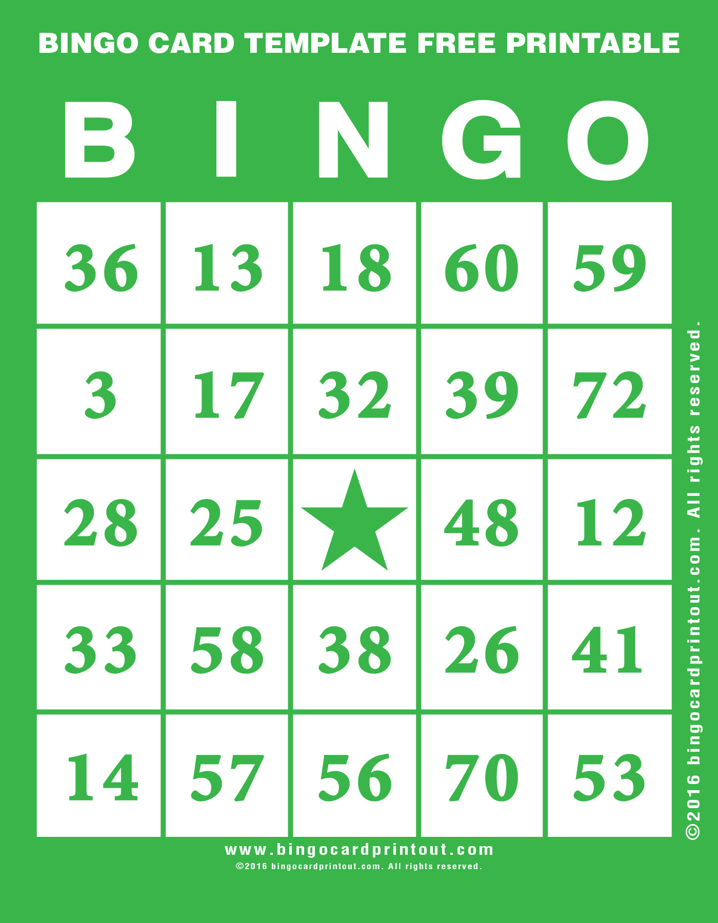 Bingo Card Template Free Printable - Bingocardprintout - Printable Bingo Template Free